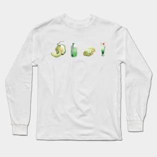 melon, melon soda, melonpan, melon soda float Long Sleeve T-Shirt